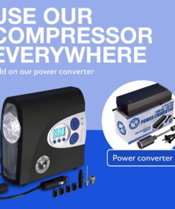 12V Air Compressor, PI Store Tire Inflator, Portable Tire Pump, Digital Air Pump With Pressure Gauge, Auto-Shut Off, LED Light For Car Tires, Bicycle, Camping Equipment, and Inflatables Pumping Use 41 81G4fcxR2kL