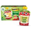 Mott's No Sugar Added Applesauce, 3.2 oz clear pouches, 48 Count (4 Packs of 12) Apple 3.2 Ounce (Pack of 48)