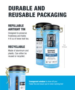 Tiesta Tea - Blueberry Wild Child | Blueberry Hibiscus Herbal Tea | Premium Loose Leaf Tea Blend | Non-Caffeinated Fruit Tea | Make Hot or Iced Tea & Brews Up to 50 Cups - 5.5 Ounce Refillable Tin Tin - 50 Cups 31 81G6HCTXf0L 1