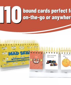 Thought-Spot: MAD Skillz: Thoughts & Emotions Sentence Completion Card Game for Taking Control of Feelings/Emotions & Making Positive Choices; Autism; ADHD; Teaches Mindfulness; Hardcover & Laminated 13 81G7h8kg27L
