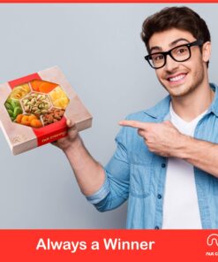 Nut Cravings Gourmet Collection - Dried Fruit & Mixed Nuts Gift Basket in Red Box (7 Assortments, 1 LB) Arrangement Platter, Birthday Care Package - Healthy Kosher USA Made Red Deluxe (7 Piece Assortment, 1 LB) 14 81G9UOSxFML