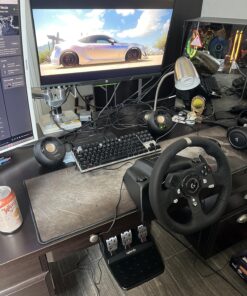 Logitech G920 Driving Force Racing Wheel and Floor Pedals, Real Force Feedback, Stainless Steel Paddle Shifters, Leather Steering Wheel Cover for Xbox Series X|S, Xbox One, PC, Mac - Black 40 81G9ag7XqlL