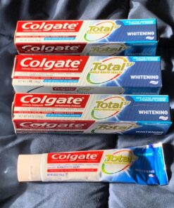 Colgate Total Teeth Whitening Toothpaste, 10 Benefits Including Sensitivity Relief ,Whitening Mint, 4.8 oz ( Pack of 4 ) Whitening Paste 4.8 Ounce (Pack of 4) 36 81G9s79YXkL