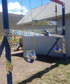 Squirrel Products Climbing Rope with Disc Swing - Active Outdoor Playset Equipment - Blue 24 81GA8FhZopL