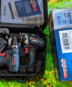 BOSCH CLPK22-120 12V Max Cordless 2-Tool 3/8 in. Drill/Driver and 1/4 in. Impact Driver Combo Kit with 2 Batteries, Charger and Case,Blue 12V Kit 48 81GDFtnQp0L