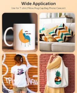 Hiipoo 600ML Sublimation Ink for ET-8500 ET-8550 Wide-Format Supertank Printers Heat Press Transfer on T-Shirt Tumblers (6x100ML, BK PB C M Y GY) 29 81GDkV3nEKL