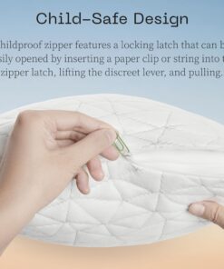 Coop Home Goods Toddler Pillow, Soft, Breathable & Washable Mini Bed Pillows for Kids, Adjustable Pillow with Premium Memory Foam for Neck, Knee & Back Support, CertiPUR-US/GREENGUARD Gold, 19" x 13" White 24 81GEidS1TuL 3