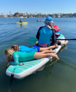 SereneLife Inflatable Stand Up Paddle Board (6 Inches Thick) with Premium SUP Accessories & Carry Bag | Wide Stance, Bottom Fin for Paddling, Surf Control, Non-Slip Deck | Youth & Adult Standing Boat Marine Blue 43 81GGB6dgidL