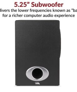 Alternative view of Cyber Acoustics CA-3810 2.1 Multimedia Speaker System with Subwoofer, 80 Watts Peak Power, Strong Bass, Perfect for Music, Movies, and Games