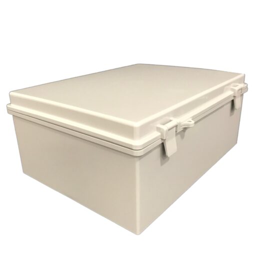 BUD Industries NBB-15247 Style B Plastic Outdoor NEMA Box with Solid Door 15.68" L x 11.73" W x 6.3" H, Gray