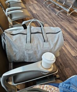 Convertible Garment Bag with Shoulder Strap, Modoker Carry on Garment Duffel Bag for Men Women - 2 in 1 Hanging Suitcase Suit Travel Bags (Grey) Ash Grey 43 81GKr5s 04L