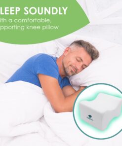 Cushy Form Knee Pillow for Side Sleepers - Standard Orthopedic Wedge Leg Pillow for Sleeping and Hip & Lower Back Pain - Contour Memory Foam Cushion for Pregnancy, Washable Cover & Travel Bag, White 37 81GL7ev4T9S