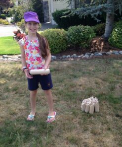 Molkky - Wooden Pin & Skittles Game - Outdoor Fun - For Beach - Park - Picnic - Playground - Classic Family Garden Game from Tactic 39 81GN4MaqtwL