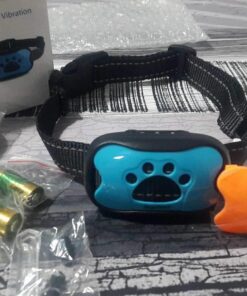 StopWoof Dog Bark Collar - Humane Care Modes, Vibration & Sound - No Shock Training Device For Small, Medium, Large Breeds - No Harm Deterrent Vibrating Control - Reflective & Automatic Without Remote 33 81GPV5bvTgL