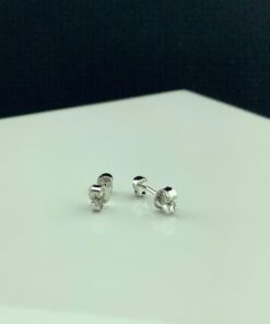 Rhodium Plated Sterling Silver Womans Tiny Skull Stud Earrings Rhodium Plated 25 81GR5Mc9MkL
