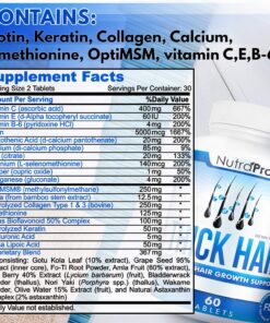 Thick Hair Growth Vitamins– Hair Growth Pills With DHT Blocker Stimulates Faster Hair Growth for Weak, Thinning Hair–Biotin Hair Supplements with Keratin & Collagen Helps Men&Women Grow Perfect Hair. 60 Count (Pack of 1) 29 81GRw5n9FBL 1