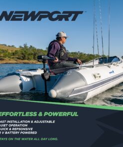 Newport NV-Series Thrust Saltwater Transom Mounted Trolling Electric Trolling Motor w/LED Battery Indicator 55lb Thrust 16 81GSCDUEPbL 1