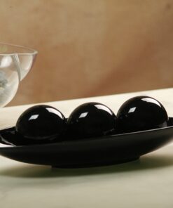 Hosley Decorative Bowl and Orb Set. Ideal Gift for Weddings Special Occasions and for Decorative Centerpiece in Your Living Dining Room (Black) Black 27 81GSmLI7HwL