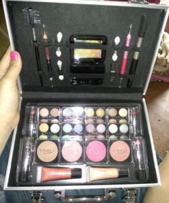 SHANY Carry All Makeup Train Case with Pro Makeup Set, Makeup Brushes, Lipsticks, Eye Shadows, Blushes, Powders, and more - Reusable Makeup Storage - Premium Gift Packaging - Leopard 41 81GSvH 0H4L