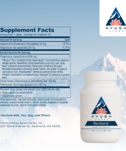 Ayush Herbs Rentone, Ayurvedic Urinary Tract and Kidney-Support Supplement, All-Natural Herb and Mineral Blend with Cranberry, Vitamin B6, Tribulus, and Holy Basil, 90 Vegetarian Caplets 9 81GTN1OBcWL