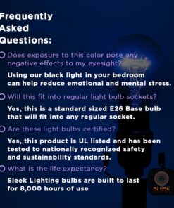 SLEEKLIGHTING 23 Watt T2 Black Light Spiral CFL Light Bulb, UL Approved- Blacklight Bulbs for Parties 120V, E26 Medium Base-Energy Saver (Pack of 4) 25 81GWdtJYu9L
