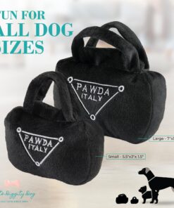 Haute Diggity Dog Fashion Hound Designer Handbags & Bones Collection – Soft Plush Designer Dog Toys with Squeaker and Fun, Parody Designs from Safe, Machine-Washable Materials for All Breeds & Sizes Small Pawda Bag 16 81GZW WoOmL