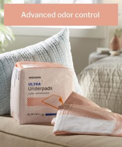 McKesson UPHV3036 StayDry Ultra Underpads, 30" x 36" (Pack of 100) Peach Backsheet 21 81GZw7DhQNL
