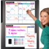 STYLIO Dry Erase Calendar Whiteboard. Set of 3 Magnetic Calendars for Fridge: Monthly, Weekly Organizer & Daily Notepad. Refrigerator & Wall Family Calendar. 4 Fine Point Markers & Eraser Included White