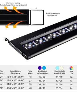 Current USA 36-48" Inch Orbit Marine LED Saltwater Reef Marine Aquarium Light | 24 Hour IR Lighting & eFlux Wave Pump Control | Adjustable Color Spectrum for Fish Tank (4102) Black 36 to 48-Inch 30 81Gc7p0o9uL