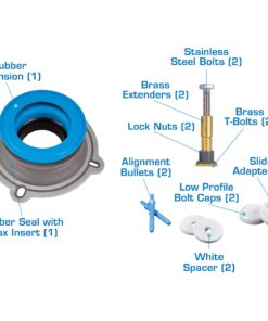 Danco 10879 All-in-One Toilet Installation Kit with Perfect Seal Wax Ring & Zero Cut Bolts, Blue and Gray, 1-Pack 1 Pack 30 81Gdbh0UaaL
