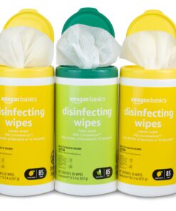 Amazon Basics Disinfecting Wipes, Lemon & Fresh Scent, Sanitizes, Cleans, Disinfects & Deodorizes, 255 Count (3 Packs of 85) (Previously Solimo) (Packaging May Vary) 85 Count (Pack of 3) 3 Pack--2 Lemon, 1 Fresh 23 81GgQhGfynL