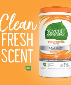 Seventh Generation Disinfecting Multi-Surface Wipes, Lemongrass Citrus, 70 Count, Pack of 3 (Packaging May Vary) 70 Count Pack of 3 16 81Gh20kwi5L