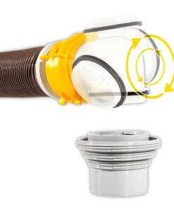 Camco Revolution RV Sewer Hose Bayonet Elbow | Features a Built-In Gasket for an Odor-Tight Connection, a 360-Degree Swivel for Easy Install, and Includes a 4-in-1 Adapter (39471) 4-in-1 Sewer Elbow Standard Packaging 15 81GhKLD0KIL