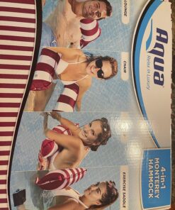 Aqua Original 4-in-1 Monterey Hammock Pool Float & Water Hammock – Multi-Purpose, Inflatable Pool Floats for Adults – Patented Thick, Non-Stick PVC Material Burgundy – Hammock 24 81GhY1mVhFL
