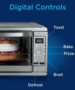 Oster Toaster Oven, 7-in-1 Countertop Toaster Oven, 10.5" x 13" Fits 2 Large Pizzas, Stainless Steel Convection Oven 26 81GiW04vxL