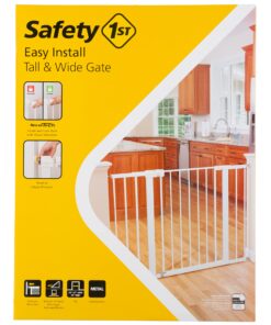 Safety 1st Easy Install 36" Extra Tall & Wide Gate, Fits Between 29'"And 47" 1 Count (Pack of 1) Extra Tall and Wide White 30 81GiWKrrgsL