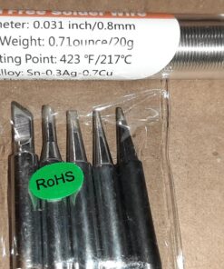 Soldering Iron Kit Electronics, 60W Adjustable Temperature Soldering Iron with Tips Desoldering Pump Solder Wire Tube Soldering Iron Holder Tool Carrying Case 44 81GiaeD7PeL