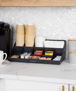 Alternative view of Mind Reader, Countertop Organizer, Coffee Bar, Kitchen Cup and Condiment Station, 17.875" L x 9.5" W x 6.625" H, Black 17.875"L x 9.5"W x 6.625"H,