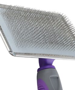 Alternative view of Hertzko Flexible Slicker Brush for Dogs - Removes Loose Hair, Tangles, and Knots, Flexible Head Contours on Your Pet’s Skin - Suitable for Dogs and Cats (Single Sided Brush) Manual Clean Regular