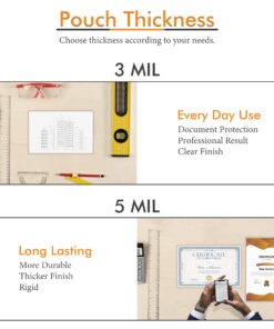 TYH Supplies 100 Pack 5x7 Inch Thermal Laminating Sheets | 5 Mil Hot Glossy Recipe Card Photo Size Laminating Pouches | Heavy Duty Lamination Pockets with Round Corners 15 81GkS38hquL