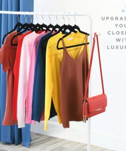 Home-it Premium Velvet Hangers 50 Pack - Ultra Thin Black Suit Hangers Non Slip - Heavy Duty Clothes Hangers for Closet, Shirt Pants, Hook Swivel 360 30 81Gl9wfwpGL