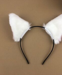 Hot Sweet Lovely Anime Lolita Cosplay Fancy Neko Cat Ears Hair Clip White with Pink Inside 14 81Gm7YkuQML