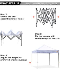 ABCCANOPY Patio Pop Up Canopy Tent 10x10 Commercial-Series (White) White 24 81GmM8lWfiL