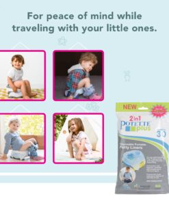 Kalencom Potette Plus Potty Seat Liners - Disposable, Leakproof Liners for Travel Potty Seat - Fragranced to Absorb Odor - 30 Count 17 81GmTVedUoL