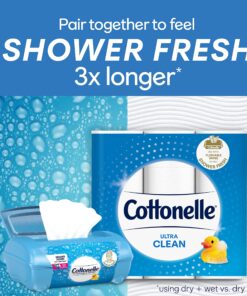 Cottonelle FreshCare Flushable Wipes for Adults, Alcohol Free, White, Pack of 42 Wet Wipes 42 Count (Pack of 1) 19 81GmitZ0L