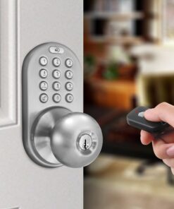 MiLocks XKK-02SN Digital Door Knob Lock with Keyless Entry via Remote Control and Keypad Code for Interior Doors 11 81GnQUV8f6L