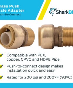 SharkBite 3/4 Inch MNPT Adapter, Push To Connect Brass Plumbing Fitting, PEX Pipe, Copper, CPVC, PE-RT, HDPE, U134LFA 3/4 in. 14 81GnqWBIlL