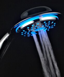 PowerSpa All-Chrome 7-Color LED Shower Head/Hand Held Shower High Pressure Twin Combo Showerhead System with Air Turbo Technology - Includes Premium Stainless Steel Hose and 3-way Water Diverter 26 81Gq5OFTTRL