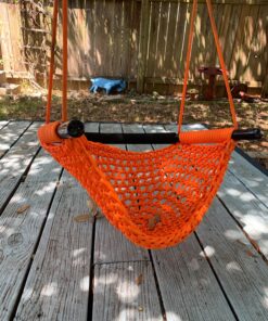 JKsmart Swing Seat for Kids Heavy Duty Rope Play Secure Children Swing Set,Perfect for Indoor,Outdoor,Playground,Home,Tree,with Snap Hooks and Swing Straps,440 lbs Capacity,Orange Orange Swing Seat 25 81Gsr H0k9L