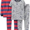 Carter's Girls' 4 Piece Pj Set 351g077 9 Months Baseball 15 81GtT3Ne8xL
